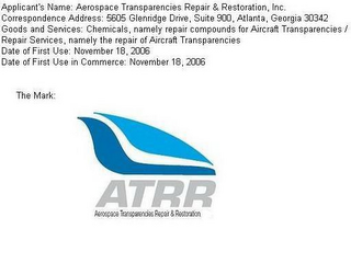 ATRR AEROSPACE TRANSPARENCIES REPAIR & RESTORATION logo