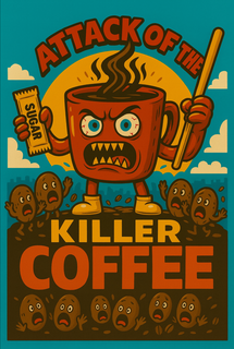 ATTACK OF THE COFFEE KILLER COFFEE SUGAR logo