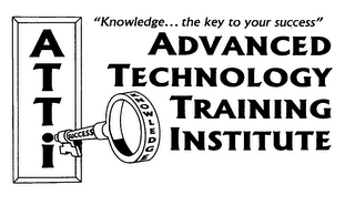 ATTI ADVANCED TECHNOLOGY TRAINING INSTITUTE "KNOWLEDGE...THE KEY TO YOUR SUCCESS" KNOWLEDGE SUCCESS logo