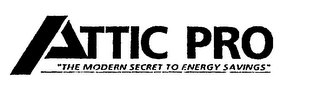 ATTIC PRO "THE MODERN SECRET TO ENERGY SAVINGS" logo