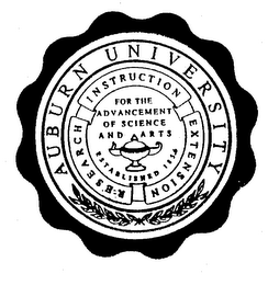 AUBURN UNIVERSITY, INSTRUCTION, RESEARCH, EXTENSION, FOR THE ADVANCEMENT OF SCIENCE AND ARTS ESTABLISHED 1856 logo