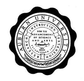AUBURN UNIVERSITY INSTRUCTION, RESEARCHEXTENSION, FOR THE ADVANCEMENT OF SCIENCE AND ARTS ESTABLISHED 1856 logo