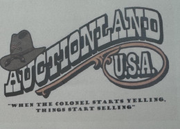AUCTIONLAND U.S.A. "WHEN THE COLONEL STARTS YELLING, THINGS START SELLING" logo