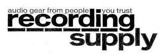 AUDIO GEAR FROM PEOPLE YOU TRUST RECORDING SUPPLY logo