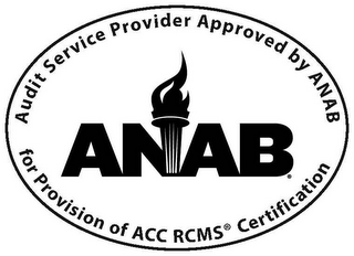 AUDIT SERVICE PROVIDER APPROVED BY ANAB ANAB FOR PROVISION OF ACC RCMS CERTIFICATION logo