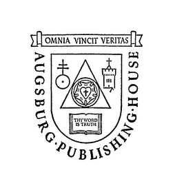 AUGSBURG PUBLISHING HOUSE OMNIA VINCIT VERITAS THY WORD IS TRUTH logo