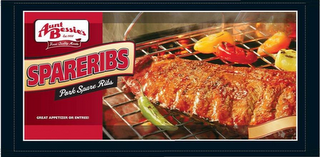 AUNT BESSIE'S EST. 1958 FINEST QUALITY MEATS SPARERIBS PORK SPARE RIBS GREAT APPETIZER OR ENTREE! logo