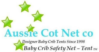 AUSSIE COT NET CO DESIGNER BABY CRIB TENTS SINCE 1998 BABY CRIB SAFETY NET - TENT logo