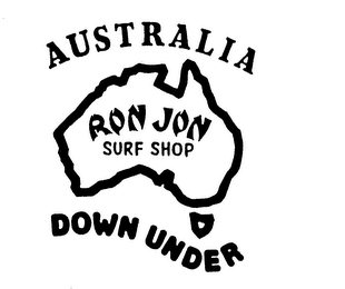 AUSTRALIA DOWN UNDER RON JON SURF SHOP logo