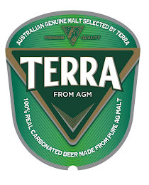 AUSTRALIAN GENUINE MALT SELECTED BY TERRA PREMIUM QUALITY TERRA FROM AGM 100% REAL CARBONATED BEER MADE FROM PURE AG MALT logo