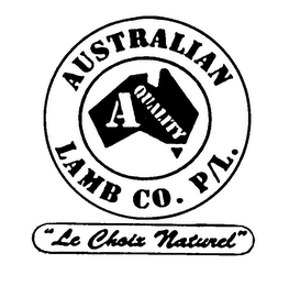 AUSTRALIAN LAMB CO. P/L. "LE CHOIX NATUREL" A QUALITY logo