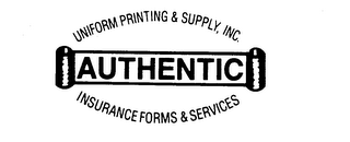 AUTHENIC UNIFORM PRINTING & SUPPLY, INC. INSURANCE FORMS & SERVICES logo