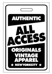 AUTHENTIC ALL ACCESS ORIGINALS VINTAGE APPAREL NEWYORKCITY logo
