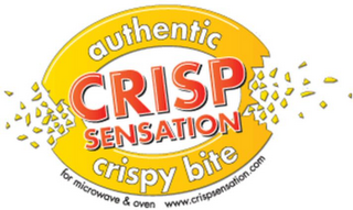 AUTHENTIC CRISP SENSATION CRISPY BITE FOR MICROWAVE & OVEN WWW.CRISPSENSATION.COM logo