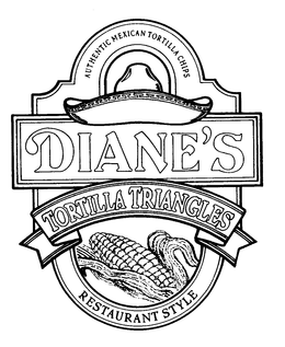 AUTHENTIC MEXICAN TORTILLA CHIPS DIANE'S TORTILLA TRIANGLES RESTAURANT STYLE logo