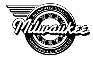 AUTHENTIC QUALITY MILWAUKEE MOTORCYCLE CLOTHING CO. logo