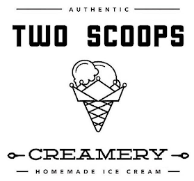 AUTHENTIC TWO SCOOPS CREAMERY HOMEMADE ICE CREAM logo