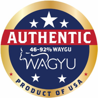 AUTHENTIC WAGYU 46-92% WAGYU PRODUCT OF USA logo