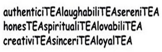 AUTHENTICITEALAUGHABILITEASERENITEA HONESTEASPIRITUALITEALOVABILITEA CREATIVITEASINCERITEALOYALTEA logo