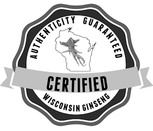 AUTHENTICITY GUARANTEED WISCONSIN GINSENG CERTIFIED logo