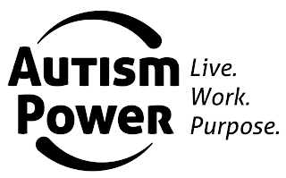 AUTISM POWER LIVE. WORK. PURPOSE. logo