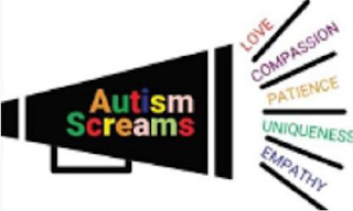 AUTISM SCREAMS LOVE COMPASSION PATIENCE UNIQUENESS EMPATHY logo