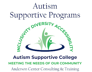 AUTISM SUPPORTIVE PROGRAMS INCLUSIVITY DIVERSITY ACCESSIBILITY AUTISM SUPPORTIVE COLLEGE MEETING THE NEEDS OF OUR COMMUNITY ANDERSON CENTER CONSULTING & TRAINING logo