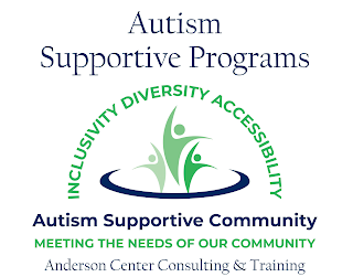 AUTISM SUPPORTIVE PROGRAMS INCLUSIVITY DIVERSITY ACCESSIBILITY AUTISM SUPPORTIVE COMMUNITY MEETING THE NEEDS OF OUR COMMUNITY ANDERSON CENTER CONSULTING & TRAINING logo