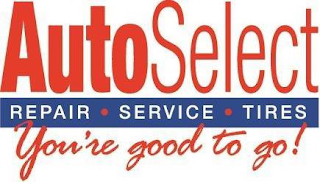 AUTO SELECT REPAIR · SERVICE · TIRES YOU'RE GOOD TO GO! logo