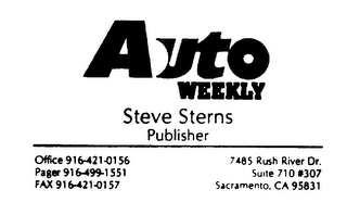 AUTO WEEKLY STEVE STERNS PUBLISHER logo