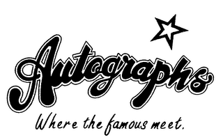 AUTOGRAPHS WHERE THE FAMOUS MEET. logo