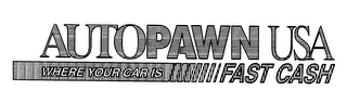 AUTOPAWN USA WHERE YOUR CAR IS FAST CASH logo