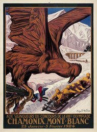 AUX VAINQUEURS DU CONCOURS DE LA VIIIME OLYMPIADE CHAMONIX.MONT-BLANC 25 JANVIER-5 FÉVRIER 1924 AUGUSTE MATISSE logo