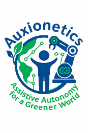 AUXIONETICS, ASSISTIVE AUTONOMY FOR A GREENER WORLD logo