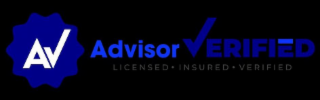 AV ADVISOR VERIFIED LICENSED INSURED VERIFIED logo