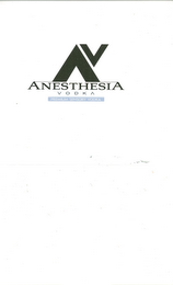 AV ANESTHESIA VODKA PREMIUM SENSORY VODKA logo