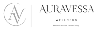 AV AURAVESSA WELLNESS PERSONALIZED CARE. ELEVATED LIVING. logo