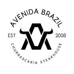 AV AVENIDA BRAZIL CHURRASCARIA STEAKHOUSE EST 2008 logo
