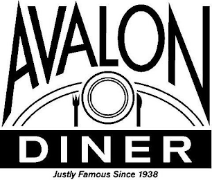 AVALON DINER JUSTLY FAMOUS SINCE 1938 logo