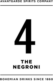 AVANTGARDE SPIRITS COMPANY 4 THE NEGRONI BOHEMIAN DRINKS SINCE 1860 logo