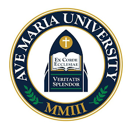 AVE MARIA UNIVERSITY MMIII EX CORDE ECCLESIAE VERITATIS SPLENDOR logo