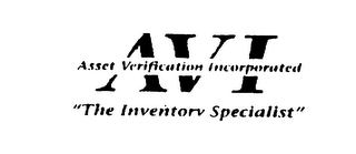 AVI ASSET VERIFICATION INCORPORATED THE INVENTORY SPECIALIST logo