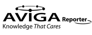 AVIGA REPORTER KNOWLEDGE THAT CARES logo