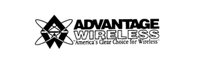 AW ADVANTAGE WIRELESS "AMERICA'S CLEAR CHOICE FOR WIRELESS" logo