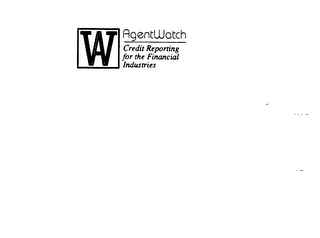 AW AGENTWATCH CREDIT REPORTING FOR THE FINANCIAL INDUSTRIES logo