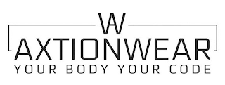 AW AXTIONWEAR YOUR BODY YOUR CODE logo