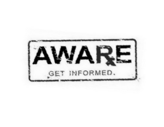 AWARE GET INFORMED. logo