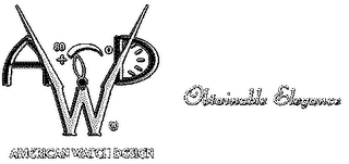 AWD AMERICAN WATCH DESIGN OBTAINABLE ELEGANCE logo
