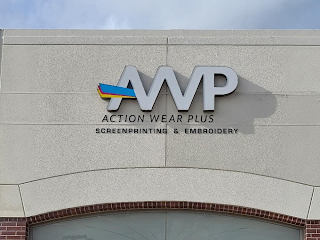 AWP ACTION WEAR PLUS SCREENPRINTING & EMBROIDERY logo