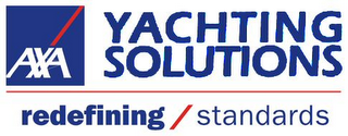 AXA YACHTING SOLUTIONS REDEFINING / STANDARDS logo